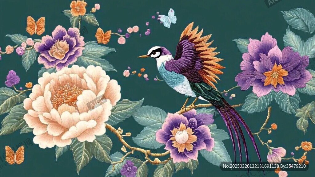 花鸟绘景 绮丽中式风情