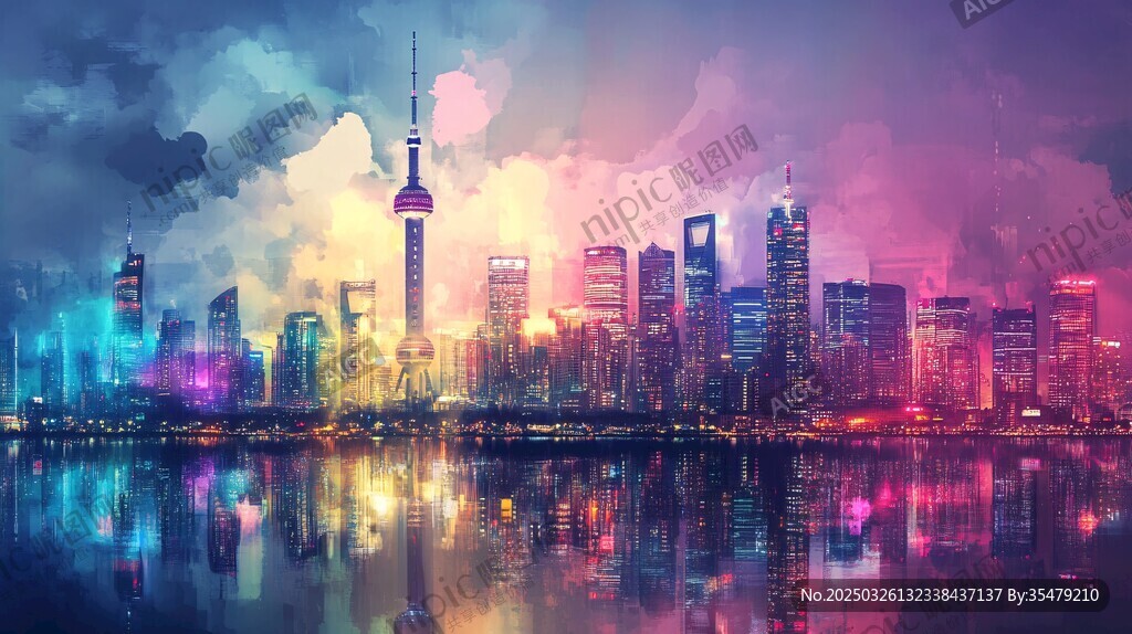 梦幻魔都上海绚丽城市夜景