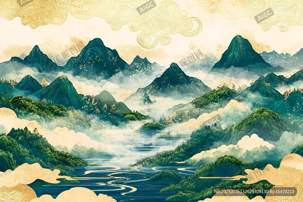 水墨山水间的诗意画卷