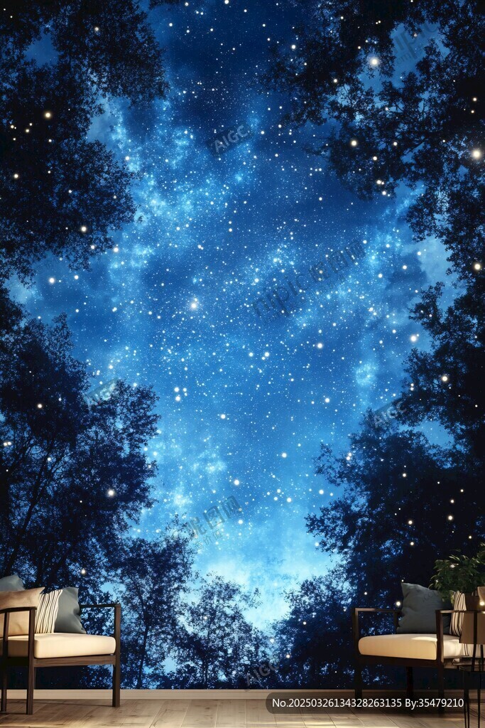 梦幻星空室内场景壁纸