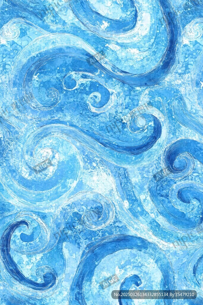 蓝色海浪抽象纹理图案