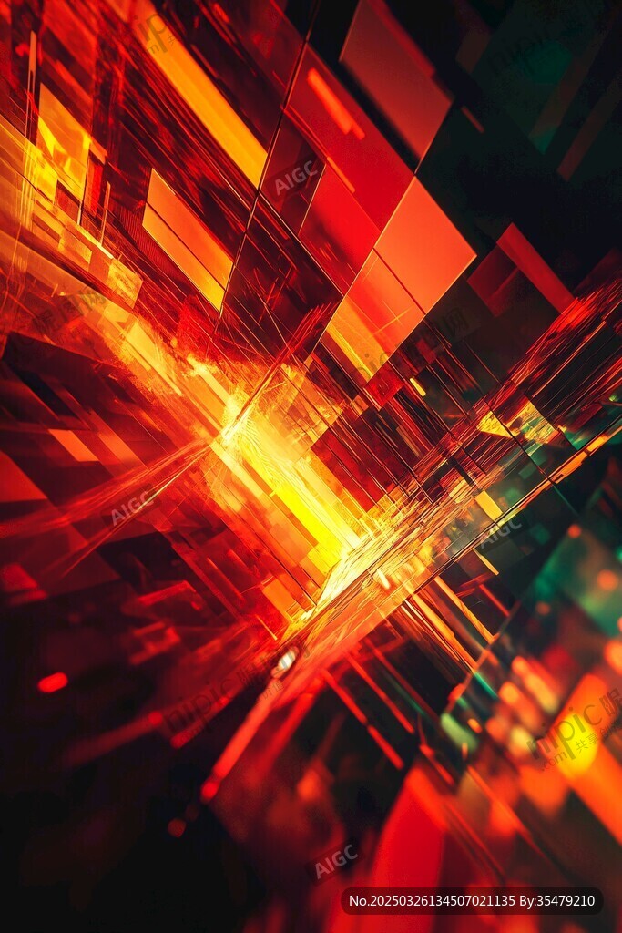 炫彩几何光影科技背景图