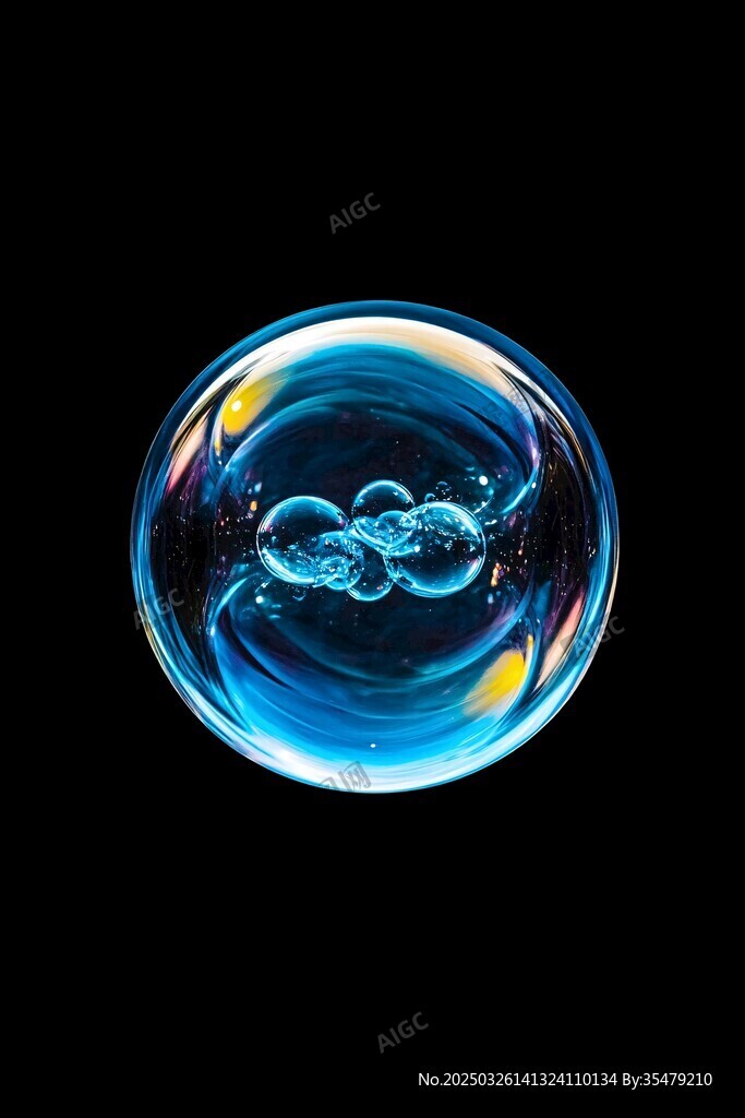 梦幻蓝色气泡特写