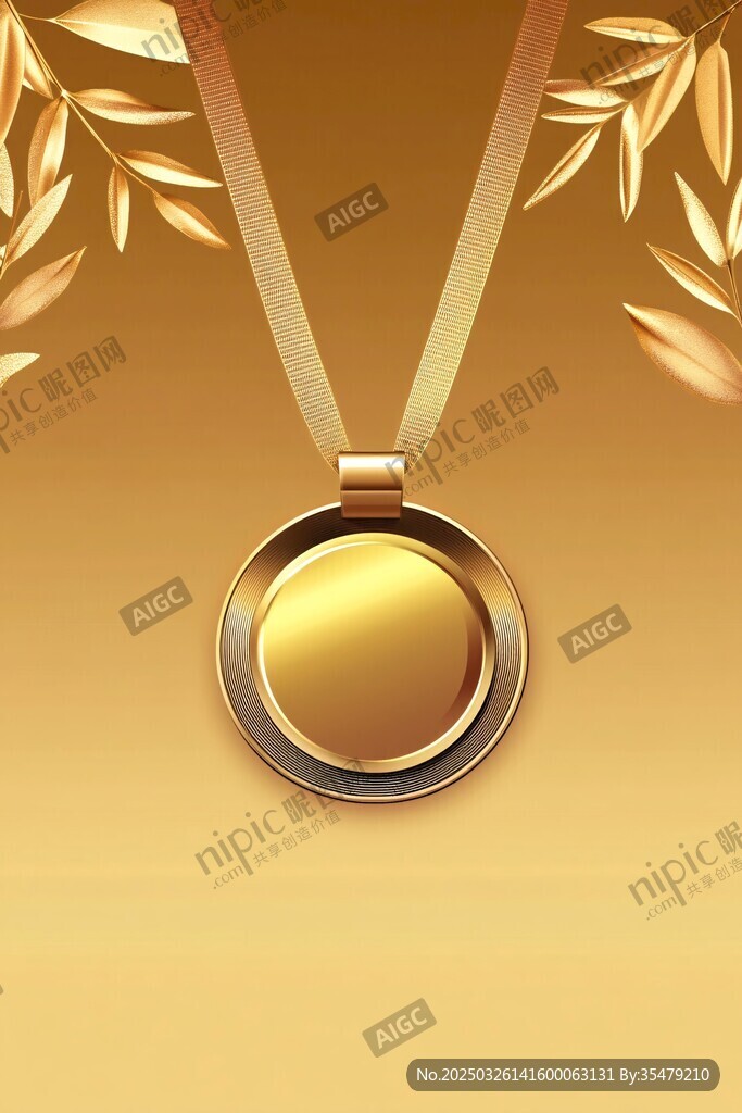 金色奖牌吊坠 尽显华贵