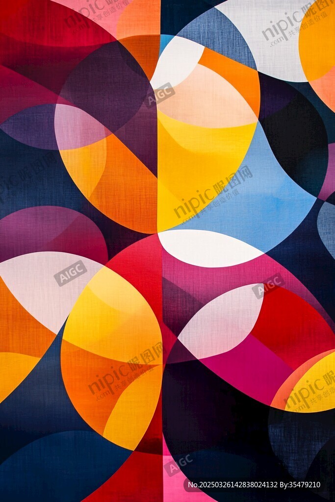 多彩几何抽象艺术图案