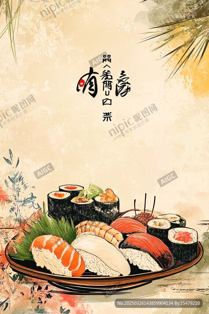 美味寿司拼盘 日式风情