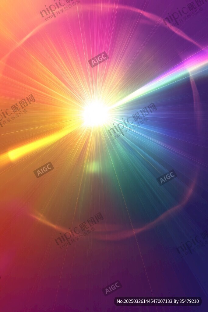 炫彩光芒光晕特效背景图