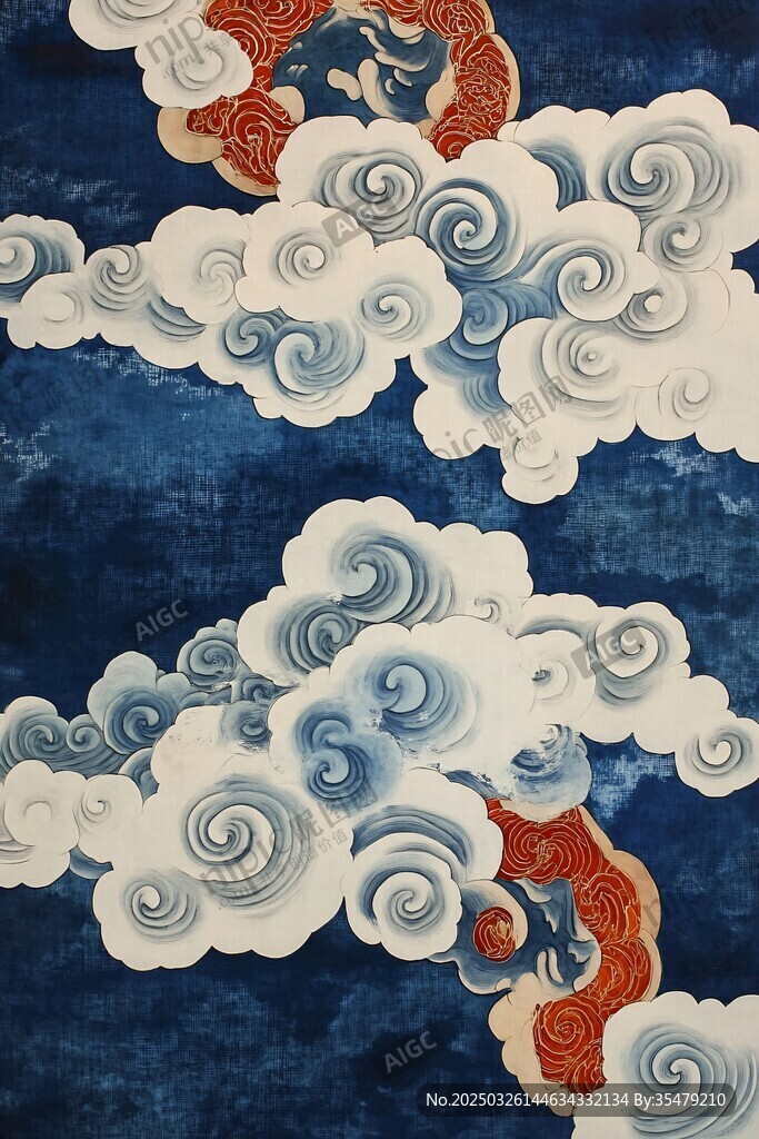中式古典云纹图案设计