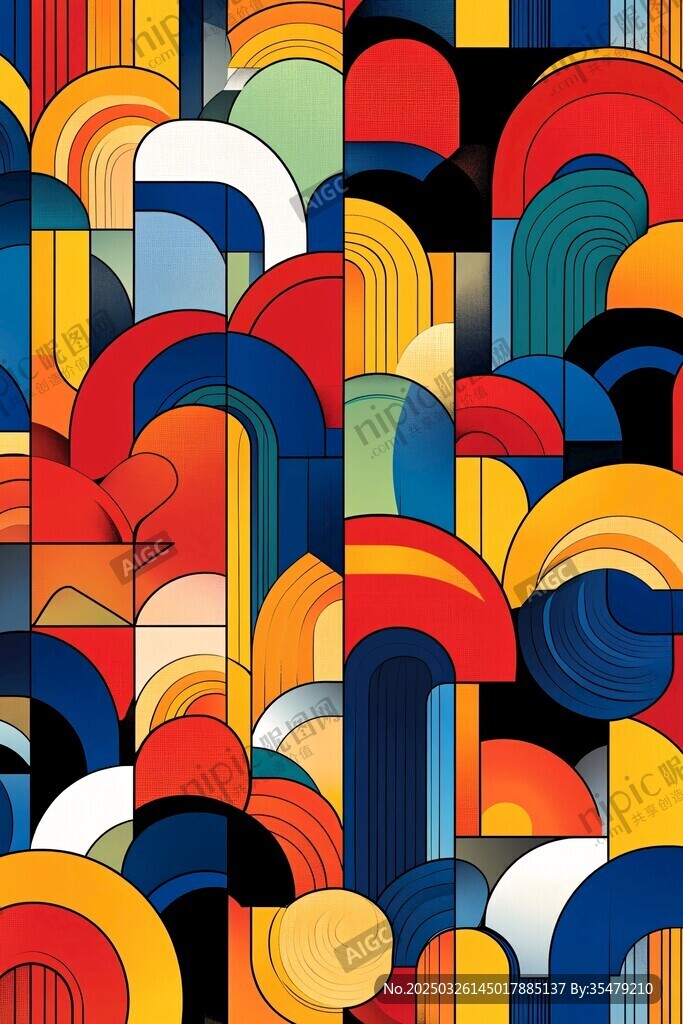 多彩几何抽象图案背景