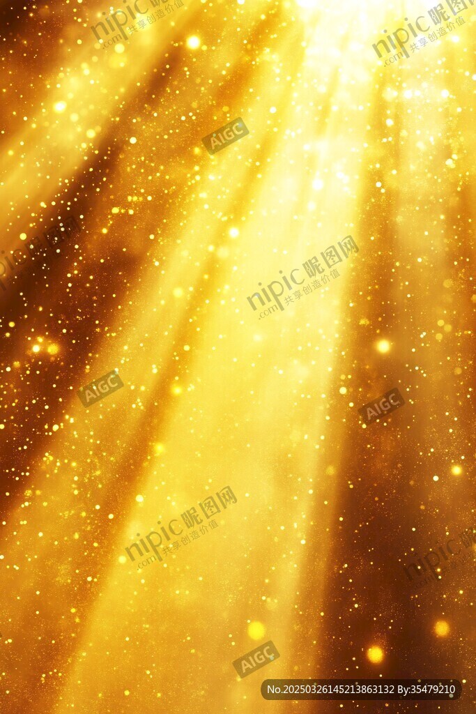 金色光芒闪耀梦幻背景