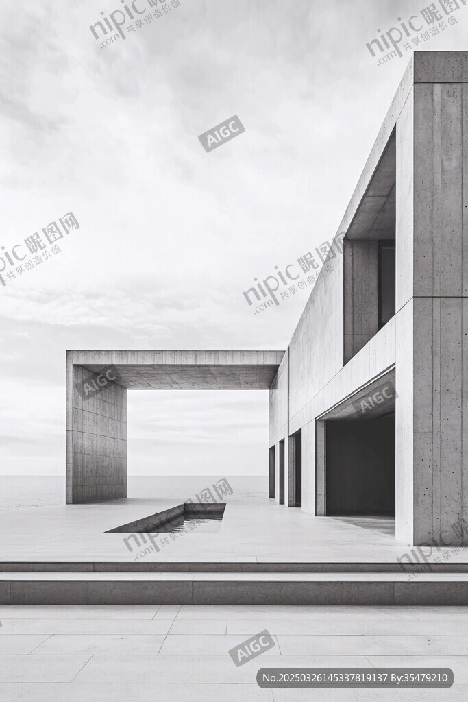 极简混凝土建筑外观设计