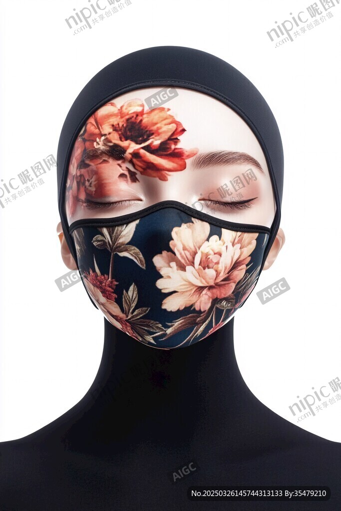 花卉印花时尚防护口罩
