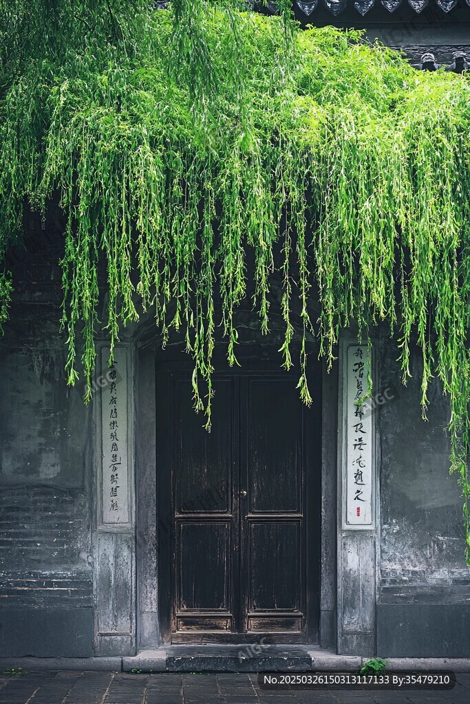 古门垂绿蔓 尽显中式雅韵