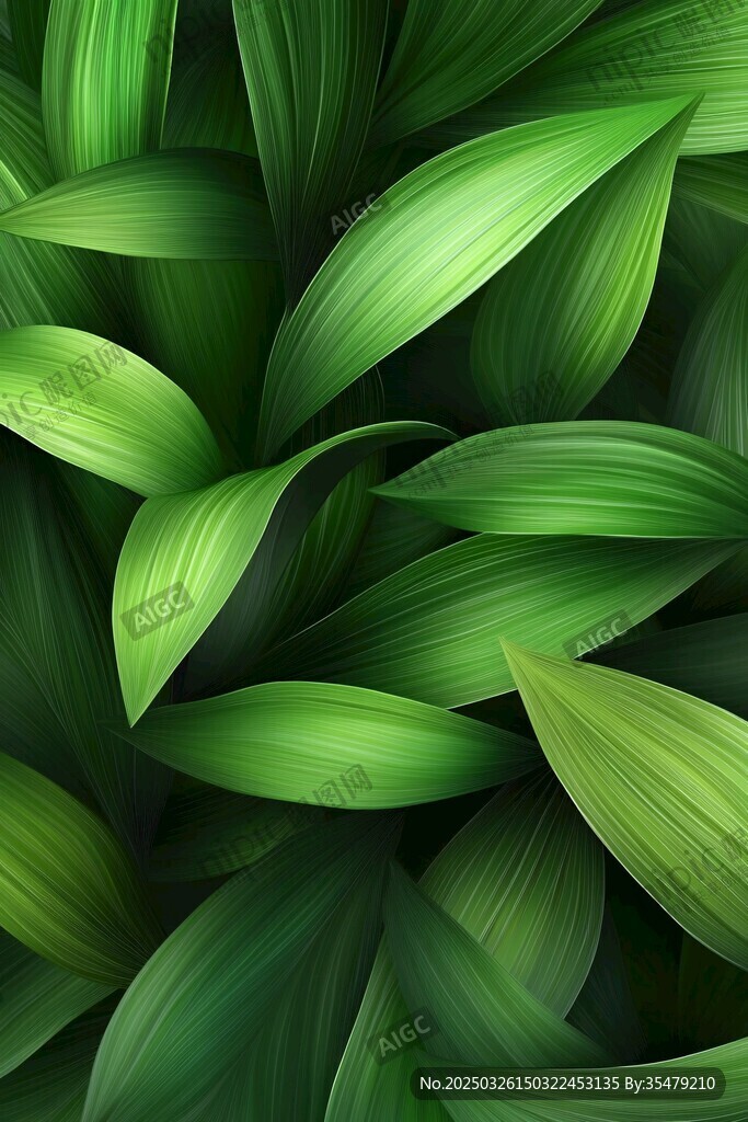 翠绿叶片 清新自然植物景