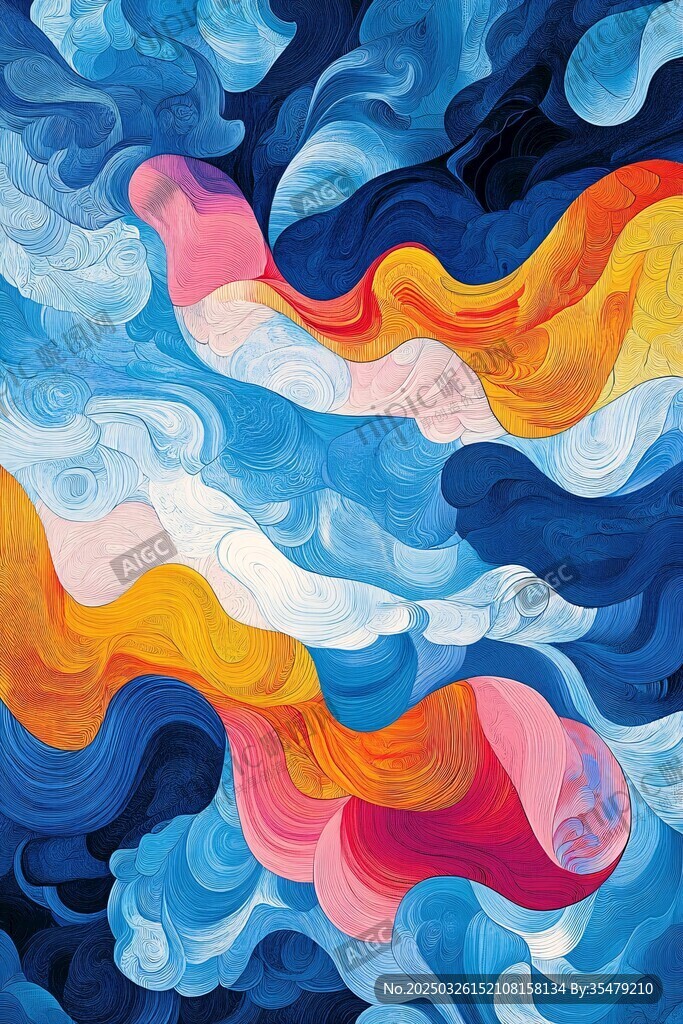 梦幻色彩流动抽象艺术画面