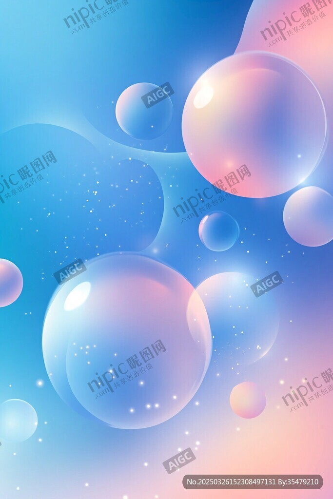 梦幻炫彩气泡背景图