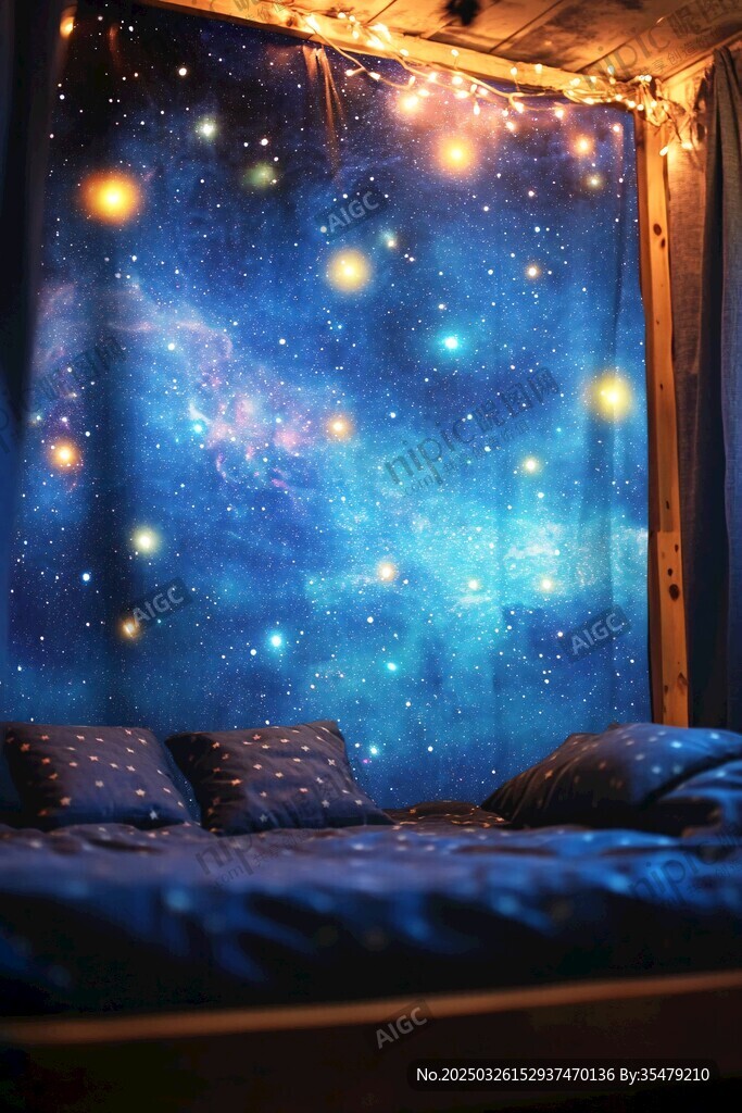 梦幻星空主题卧室装饰