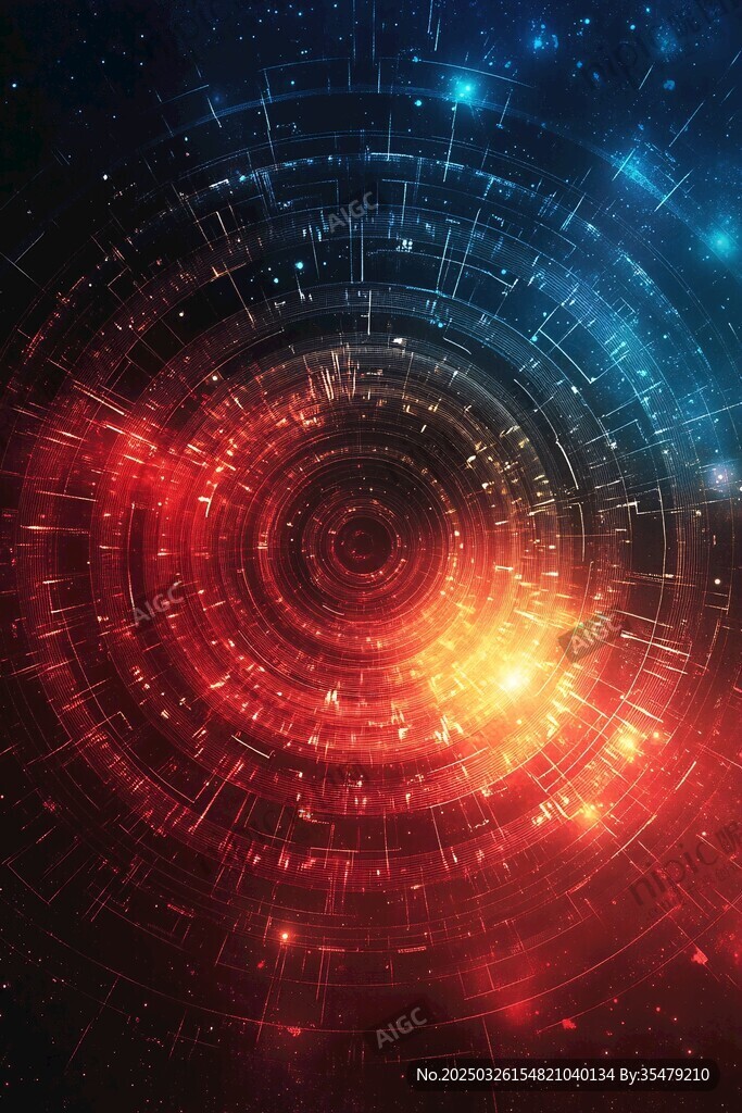 炫彩科技感环状宇宙背景图