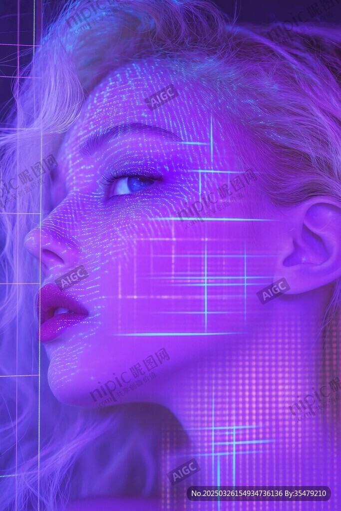 赛博朋克风女性科技肖像