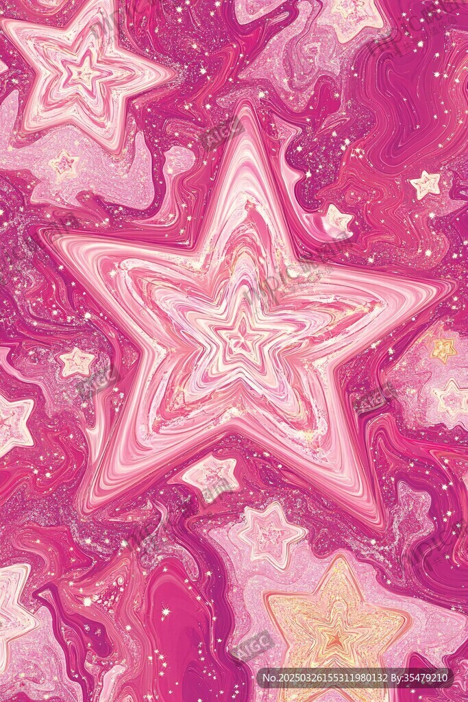 梦幻粉色星星大理石纹理图案