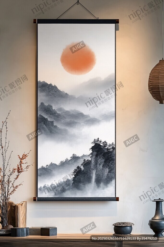 中式山水挂画 意境悠远