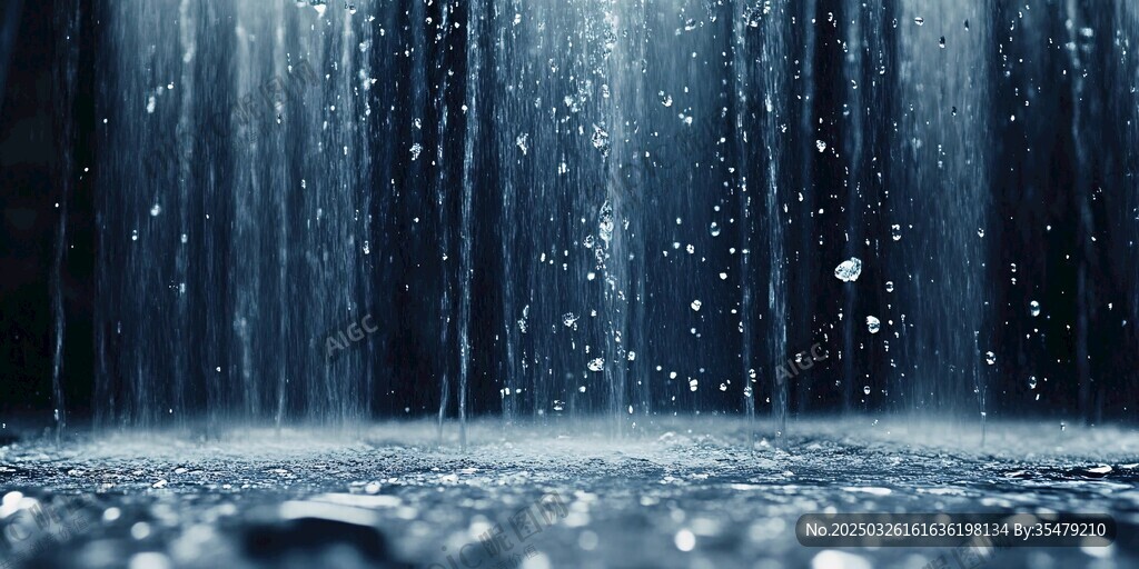 雨夜水滴坠落唯美瞬间