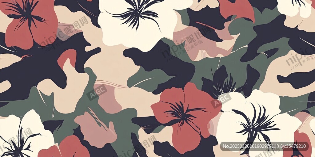 迷彩花卉图案背景设计