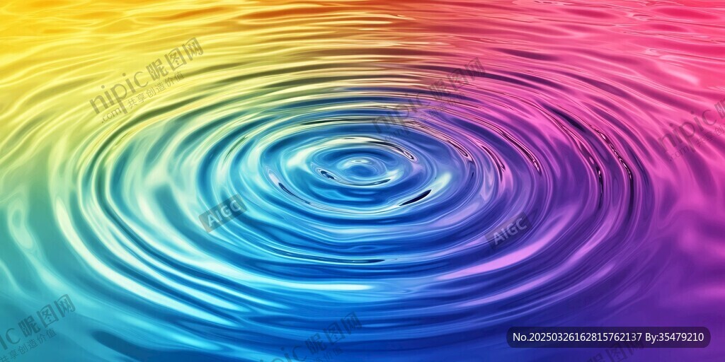 彩虹水波涟漪梦幻画面