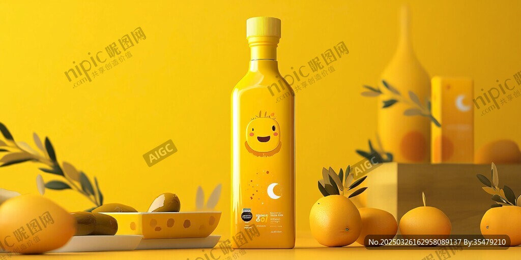 黄色系橄榄油产品展示