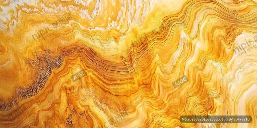 金色流动纹理艺术画面