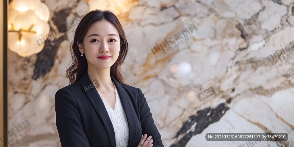 商务女性自信姿态展现