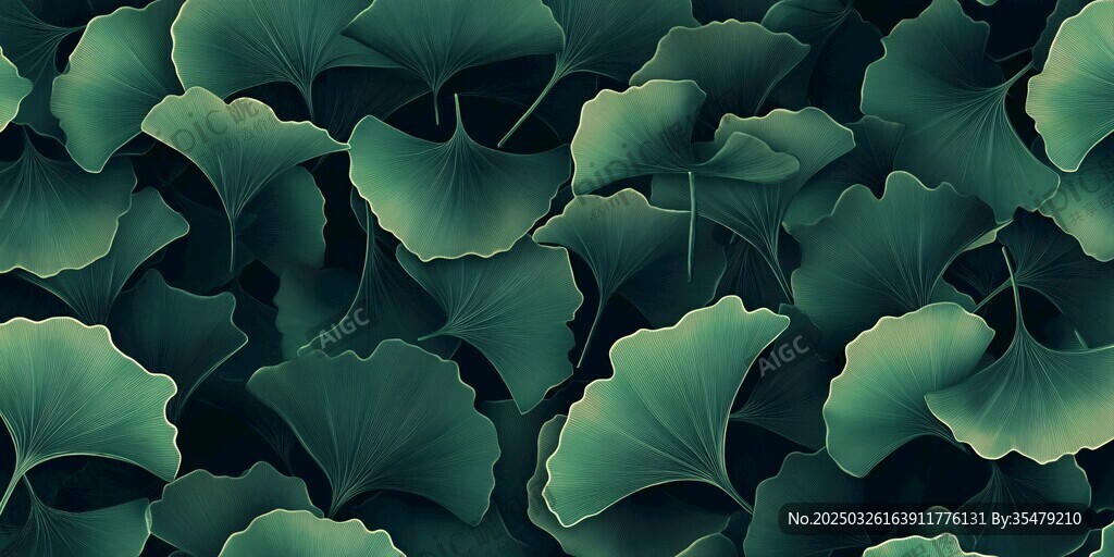 银杏叶铺就的翠绿景致