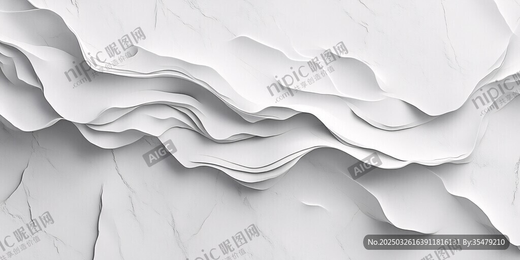 白色立体波浪纹理背景