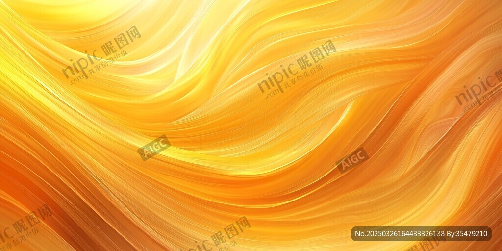 金黄流动质感抽象背景图