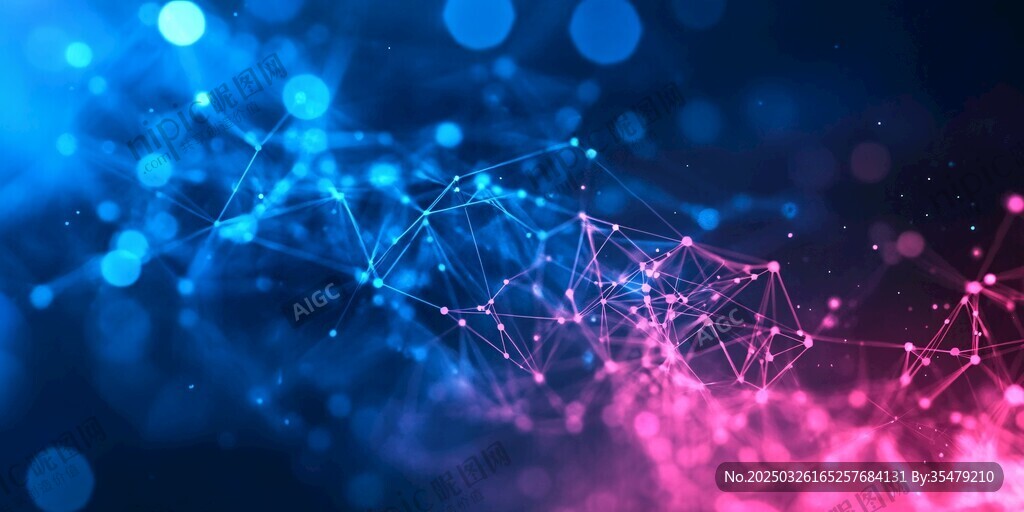 梦幻科技感网络粒子背景图