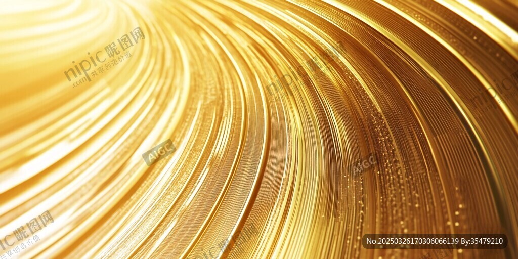 金色炫彩流动纹理背景图