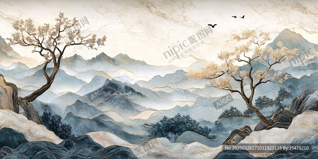 水墨山水间的静谧景致