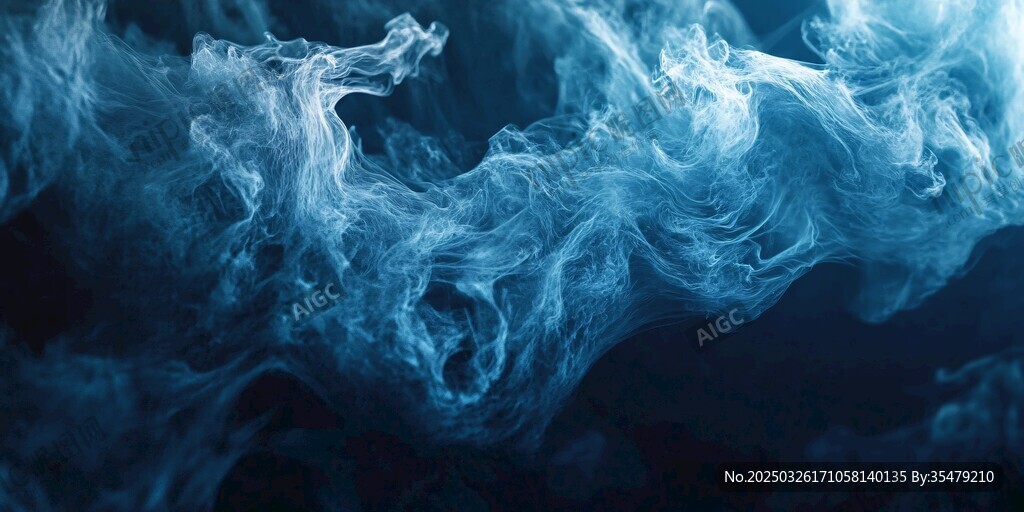 蓝色梦幻烟雾纹理背景图