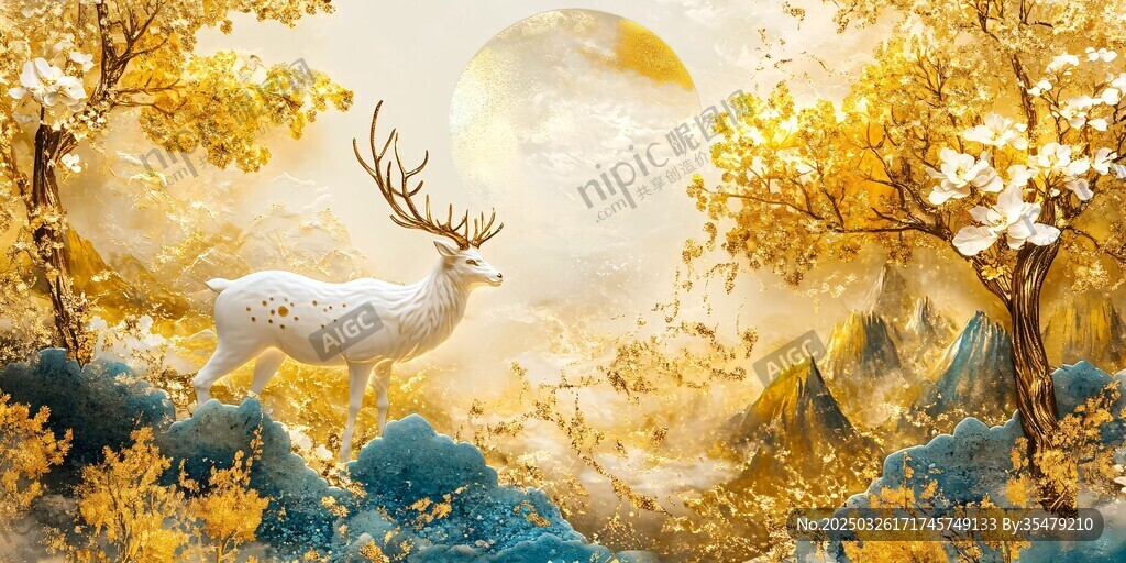 梦幻林间白鹿 唯美自然景