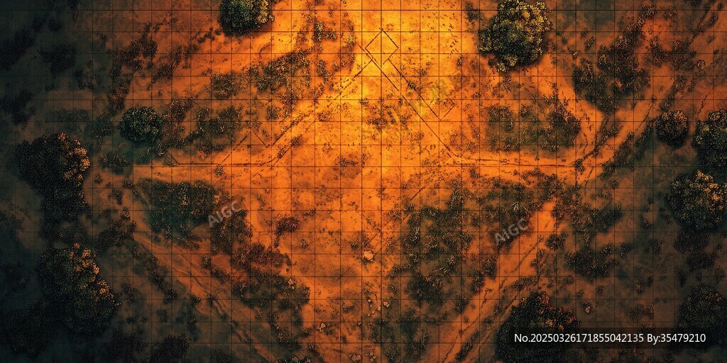 神秘几何图案荒野鸟瞰图