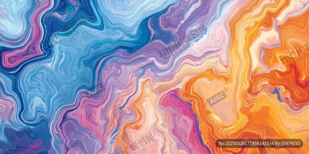 梦幻流体色彩抽象艺术图