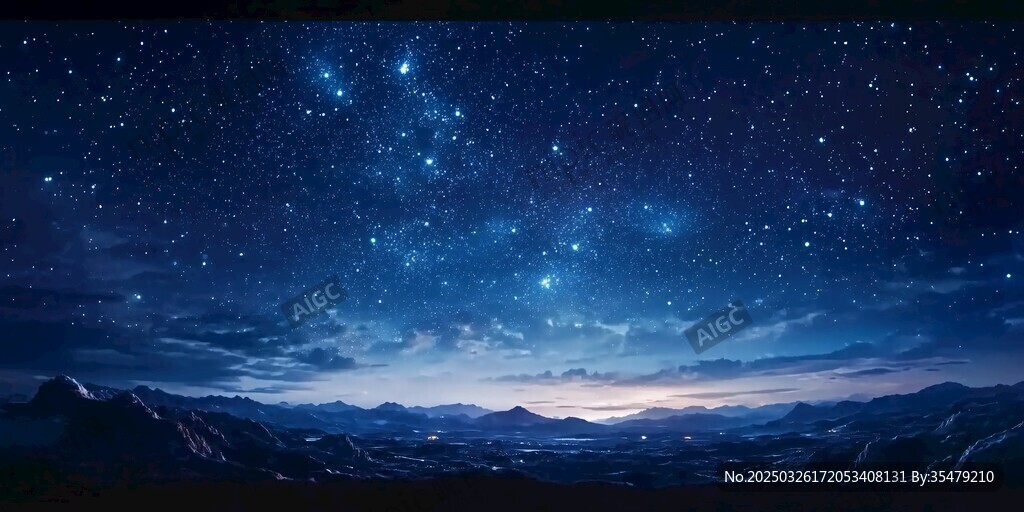 梦幻星空下的壮丽山峦