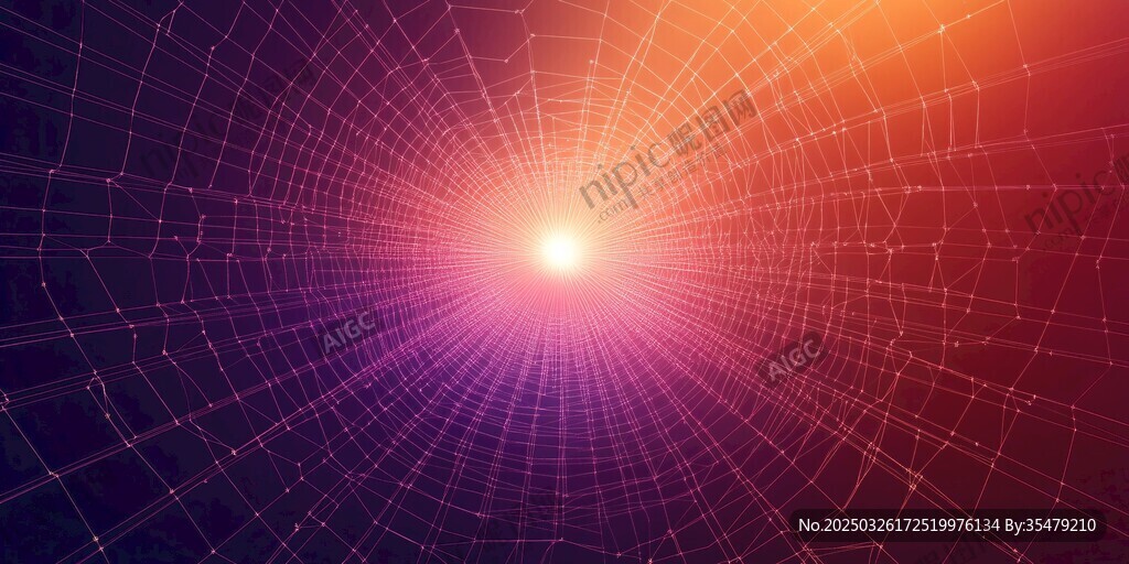 绚丽光线网格科幻背景图