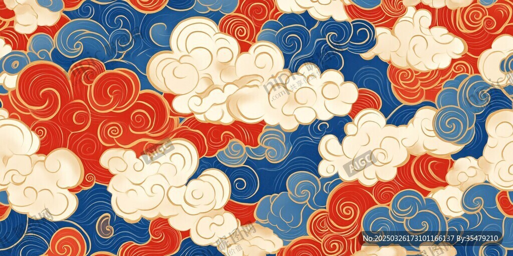 中式云纹图案 古典雅致