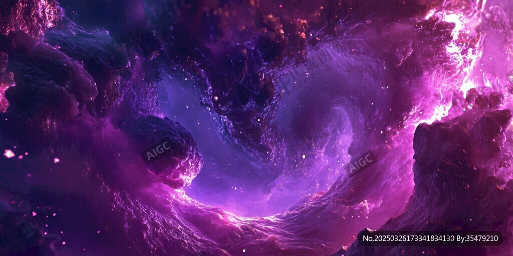 梦幻紫调星云宇宙景观