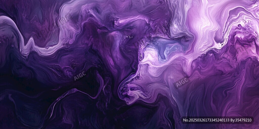 梦幻紫色流体抽象艺术画面