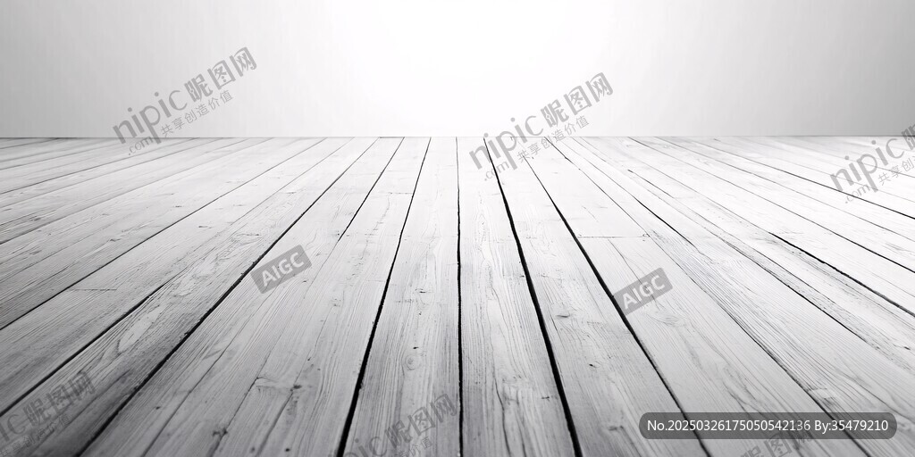 灰白木质地板空旷场景
