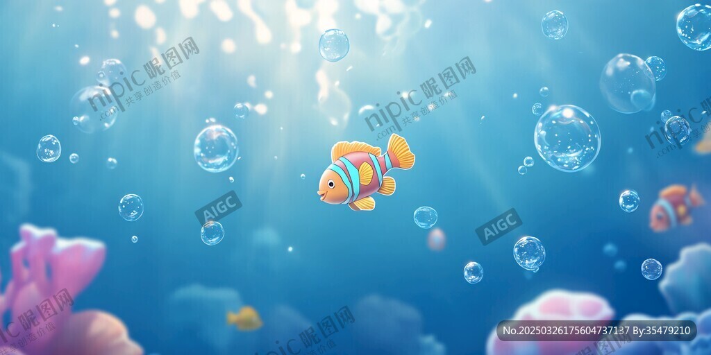 梦幻海底的彩色小鱼