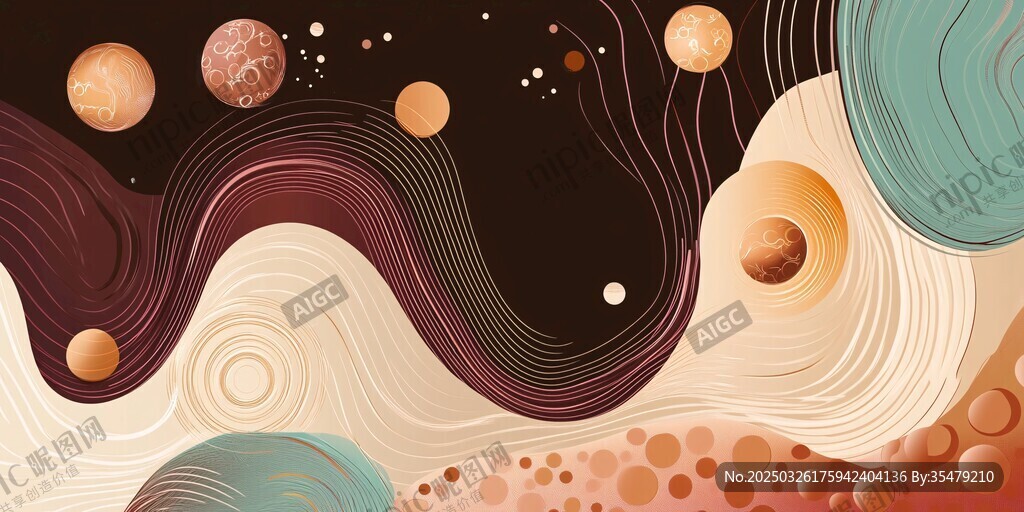 梦幻宇宙抽象艺术插画