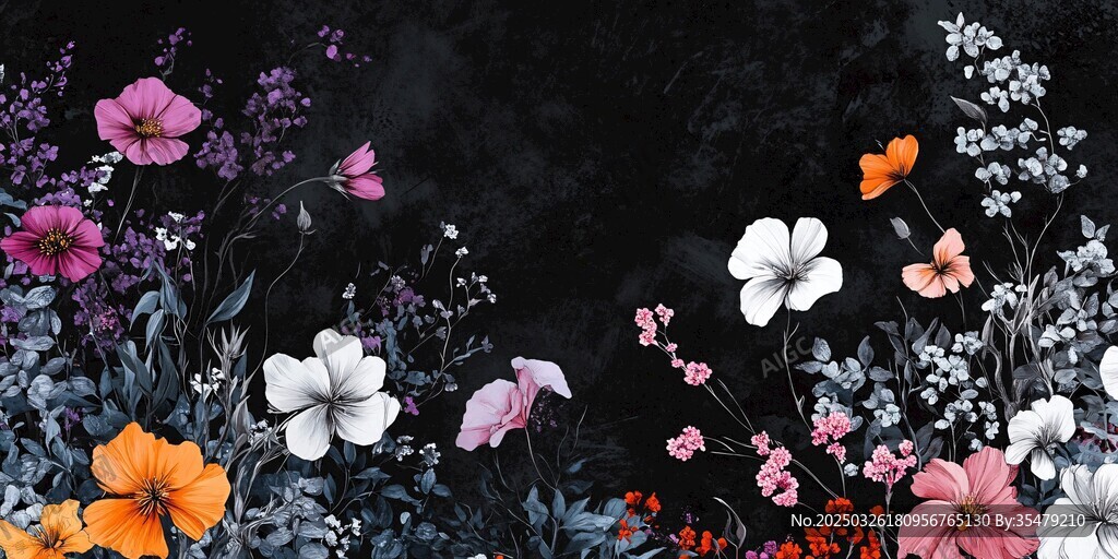 梦幻花卉背景图